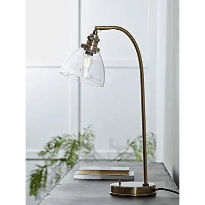 Cox and Cox Domed Glass Desk Lamp - Brass