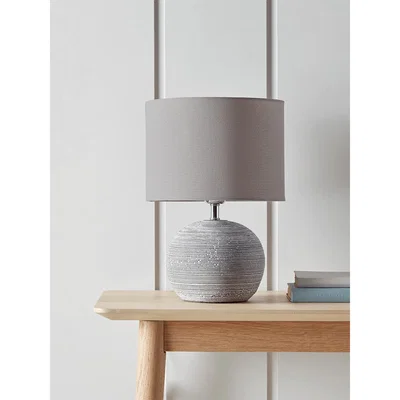 Cox and Cox Round Concrete Bedside Lamp