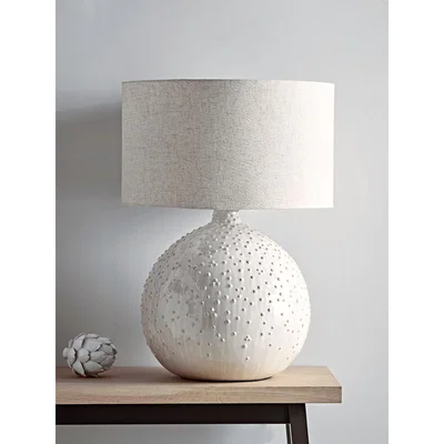 Cox and Cox Glazed Dots Table Lamp - White