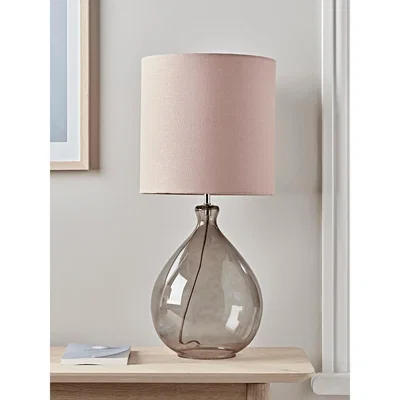 Cox and Cox Sanna Smoke & Blush Table Lamp