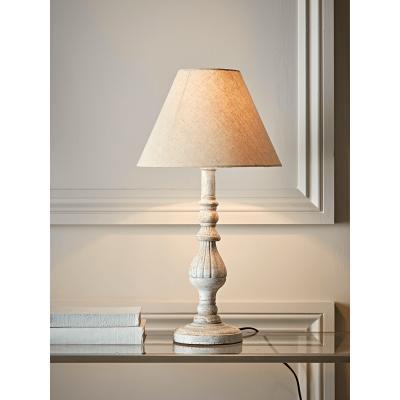 Cox and Cox Turned Whitewashed Bedside Lamp