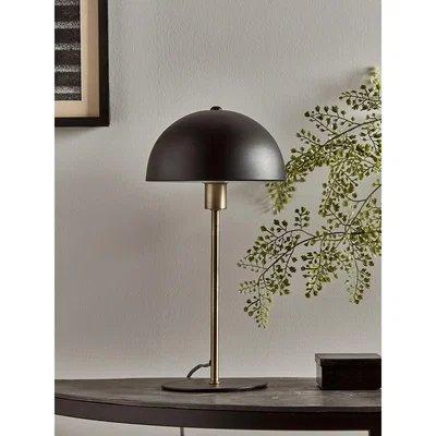 Cox and Cox Black & Brass Rounded Desk Lamp