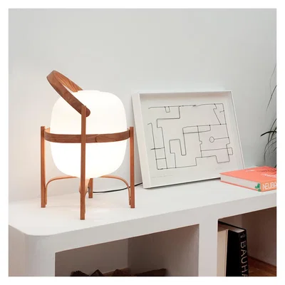The Conran Shop Cesta Table Lamp in Opal & Cherry
