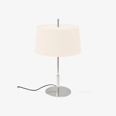 The Conran Shop Diana Menor Table Light Satin Nickel Base White Shade