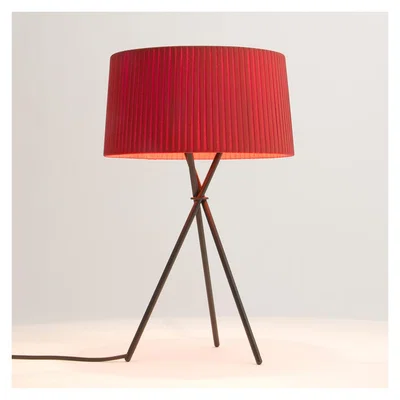 The Conran Shop Tripode M3 Table Lamp Black Base Red Amber shade