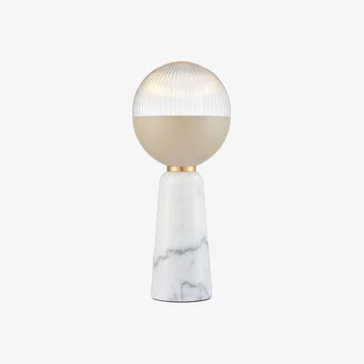 Cult Furniture Mood Living Verona Table Lamp, White Marble & Taupe