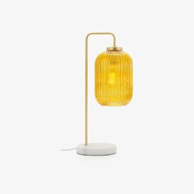 Cult Furniture Braxton Table Lamp, Amber & White Marble Colour: Amber