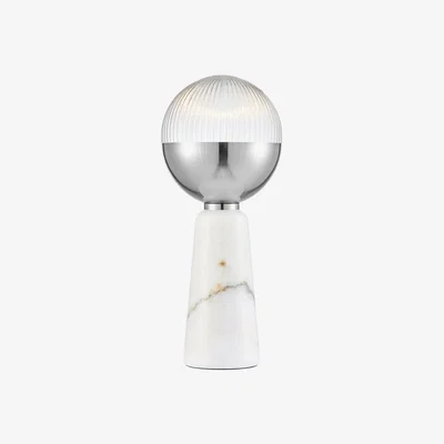 Cult Furniture £70 Off Mood Living Verona Table Lamp, White Marble & Chrome