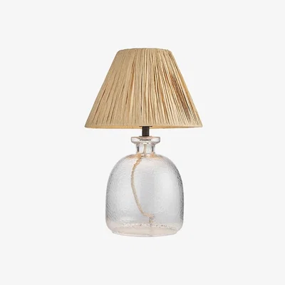 Cult Furniture Lucy Table Lamp, Clear Glass & Raffia