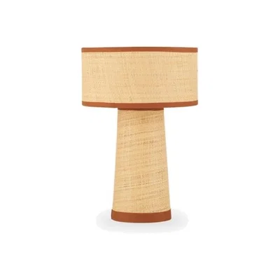 Cult Furniture Koen Table Lamp, Raffia & Tan