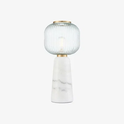 Cult Furniture Mood Living Napoli Glass Table Lamp, White Marble