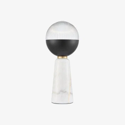 Cult Furniture Mood Living Verona Table Lamp, White Marble & Black