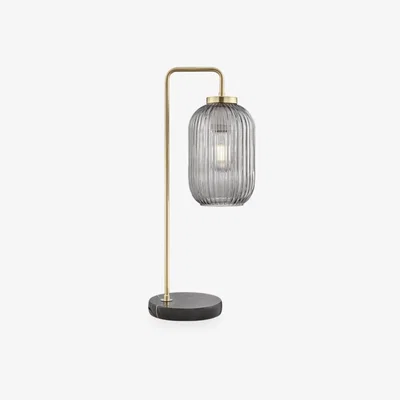 Cult Furniture Braxton Table Lamp, Smokey Grey & Black Marble Colour: Pink