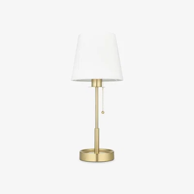 Cult Furniture £10 Off Lila Table Lamp, White Fabric & Brass