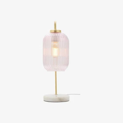 Cult Furniture Braxton Table Lamp, Pink & White Marble Colour: Pink