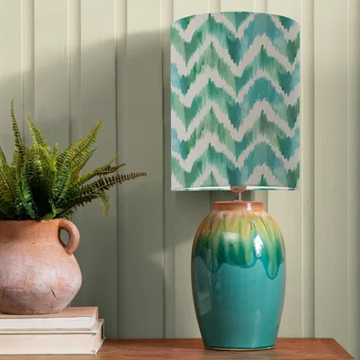 Dunelm Eucalypt Table Lamp with Savh Shade Savh Turquoise Blue