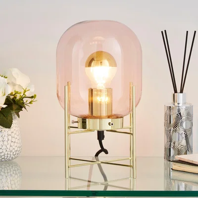 Dunelm Dayo Table Lamp Pink Chrome