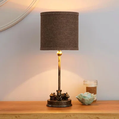 Dunelm Feltham Resin Mouse Bronze Table Lamp Bronze