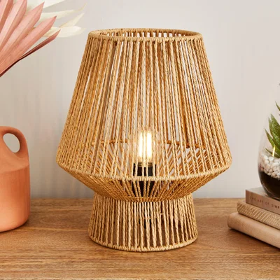 Dunelm Kabir String Mushroom Table Lamp Brown