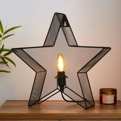 Dunelm Saron Star Table And Easy Fit Wall Light Black