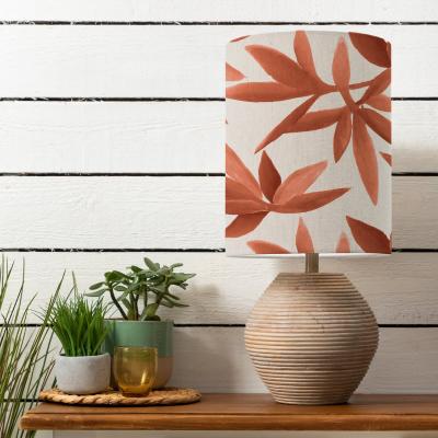 Dunelm Cerys Table Lamp with Silverwood Shade Silverwood Amber Orange