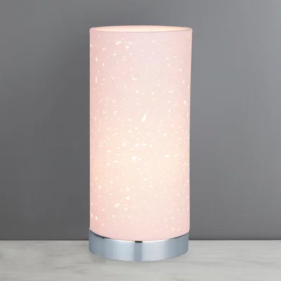 Dunelm Celano Pink Table Lamp Chrome and Pink