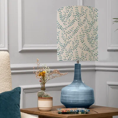 Dunelm Eris Table Lamp with Eden Shade Eden Ocean Blue