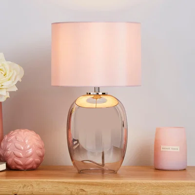 Dunelm Seychelles Mini Blush Pink Table Lamp Blush