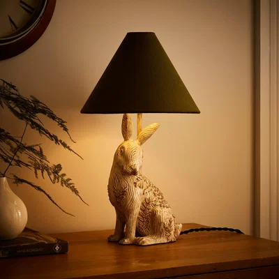 Dunelm Hare Resin Table Lamp Natural