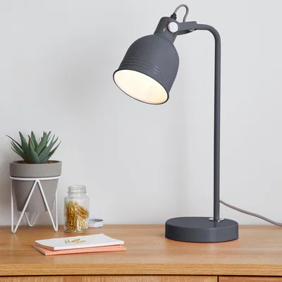 Dunelm Issac Desk Lamp Graphite (Grey)
