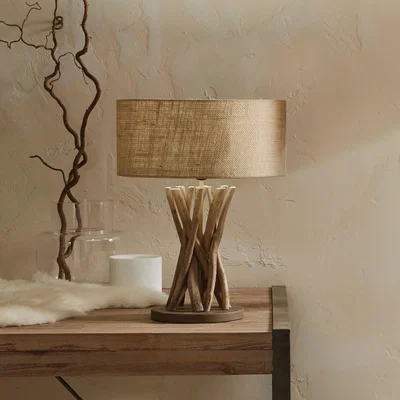 Dunelm Derna Driftwood and Natural Jute Table Lamp Beige