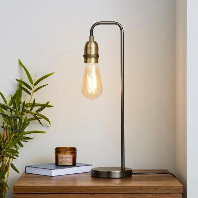 Dunelm Marsden Nickel Industrial Table Lamp and Bulb Black