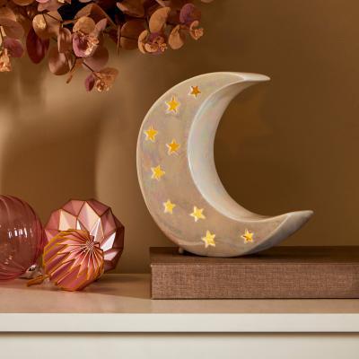 Dunelm Light Up Lustre Moon White