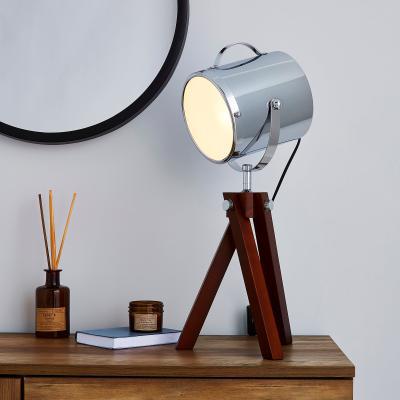 Dunelm Carlton Camera Tripod Dark Wood Table Lamp Wood (Brown)