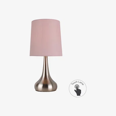 Dunelm Rimini Pink Touch Dimmable Lamp Pink