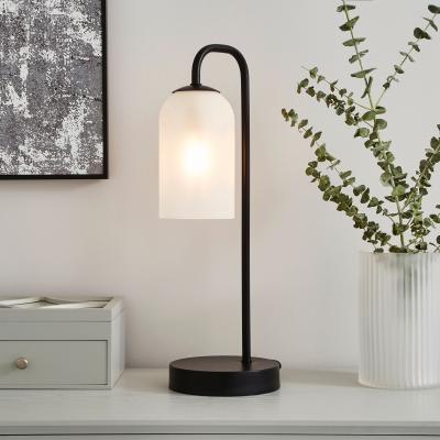 Dunelm Palazzo Frosted Table Lamp Black
