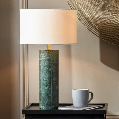 Dunelm Venetia Green Marble and Gold Tall Table Lamp Green