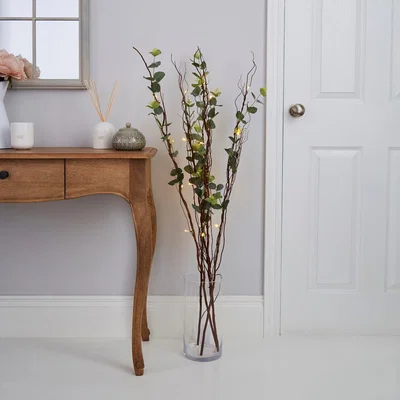 Dunelm Artificial Eucalyptus 20 LED Twig Tree Green