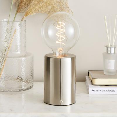Dunelm Nesa Rechargable Touch Table Lamp Silver
