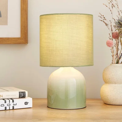 Dunelm Opalle Reactive Glaze Table Lamp Sage