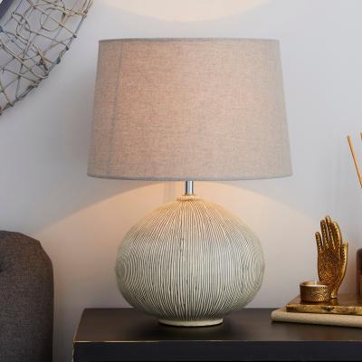 Dunelm Dahlia Scratched Resin Grey Table Lamp Grey