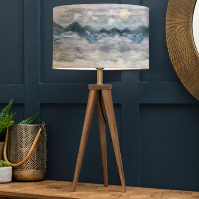 Dunelm Aratus Tripod Table Lamp with Arizona Shade Blue
