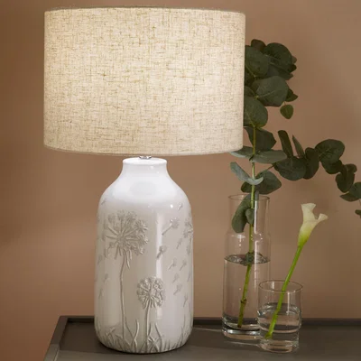 Dunelm Flora Table Lamp White