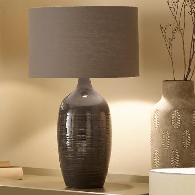 Dunelm Abbie Table Lamp Grey