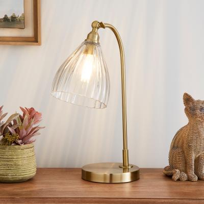 Dunelm Churchgate Allexton Glass Table Lamp Brass