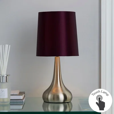 Dunelm Rimini Blackcurrent Touch Dimmable Lamp Dark Purple