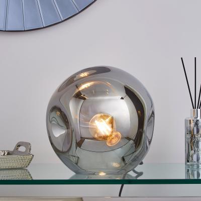 Dunelm Alexis Table Lamp Smoked Dark Grey