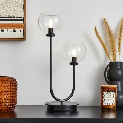Dunelm Apartment 2 Light Table Lamp Black