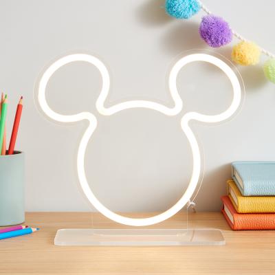 Dunelm Disney Mickey Mouse Neon Table Light Clear