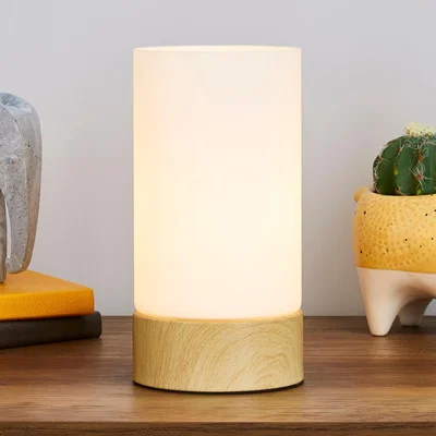 Dunelm Ferris Wood Effect Table Lamp Brown